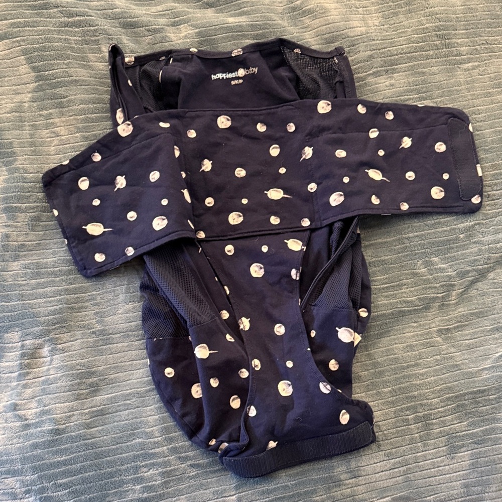 Navy Baby Swaddle with Planet Print